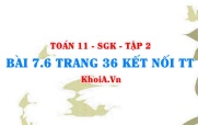 Bài 7.6 trang 36 Toán 11 Kết nối tri thức Tập 2